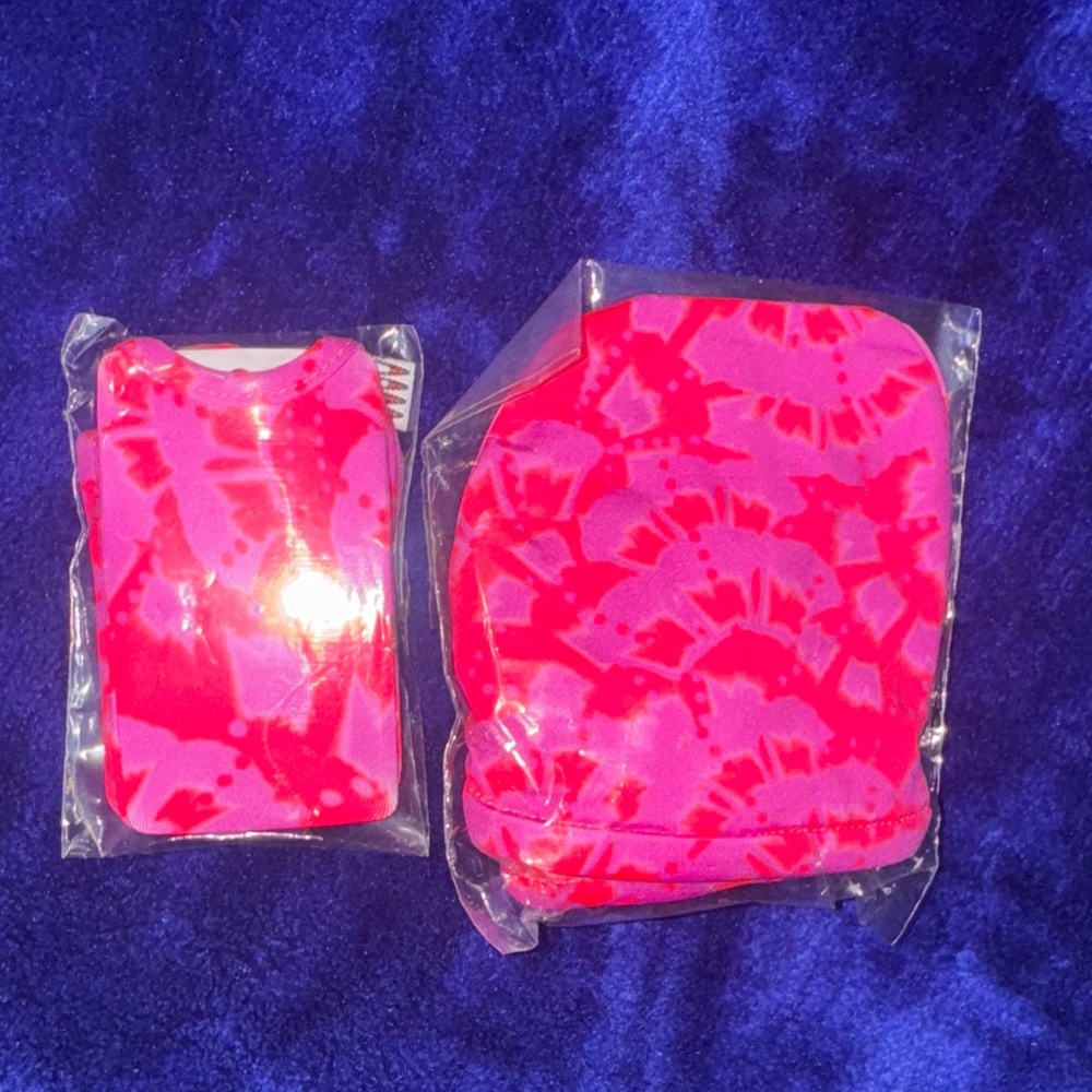 NEW - 312 & 454 Spring Break tri top / triangle back pink/purple bikini Large